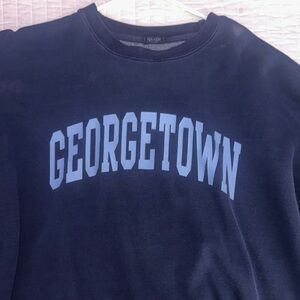 Brandy Melville Navy Blue Georgetown Crew Neck Sweater